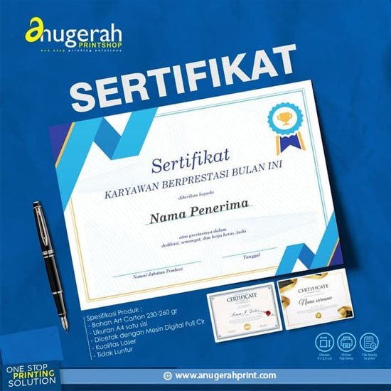 Sertifikat A4 Carton BW 230gr