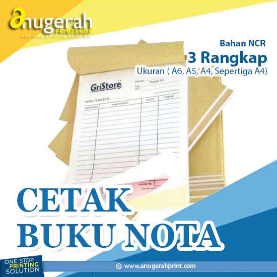 Nota NCR 3Ply Cetak Tinta 1 Warna