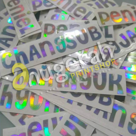 Print Stiker Rainbow/Hologram Meteran