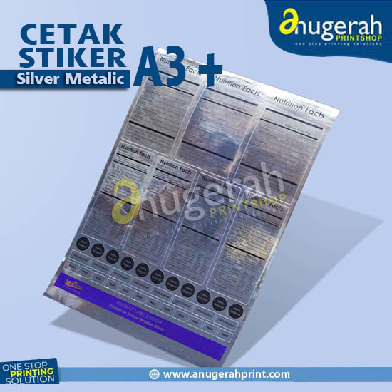 Cetak Stiker Silver A3+
