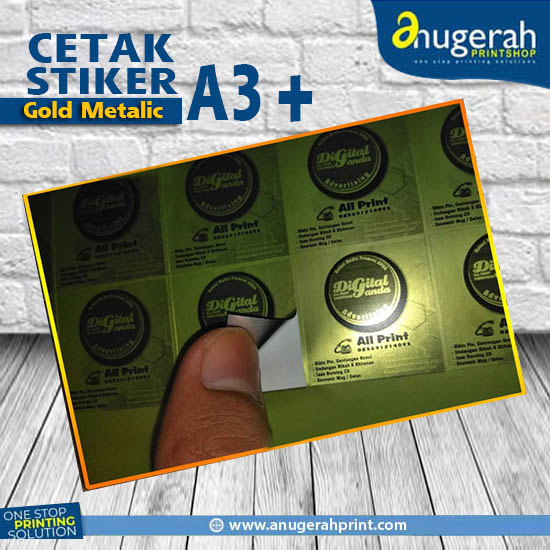 Cetak Stiker Gold A3+