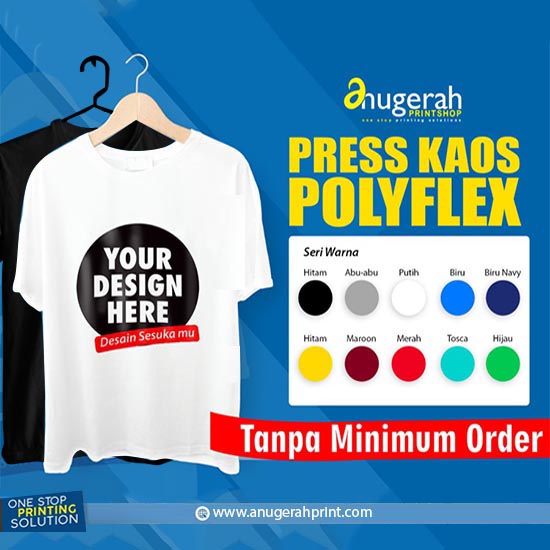 Kaos Polyflex  Lengan Pendek Uk A4  Anugerah Print com