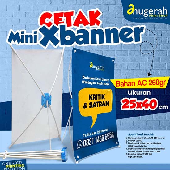 Mini X-Banner Bahan Art carton 260gr