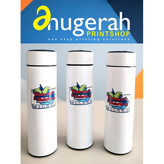 Tumbler Sakura LED Print Kecil Nama, Logo (UV Print)