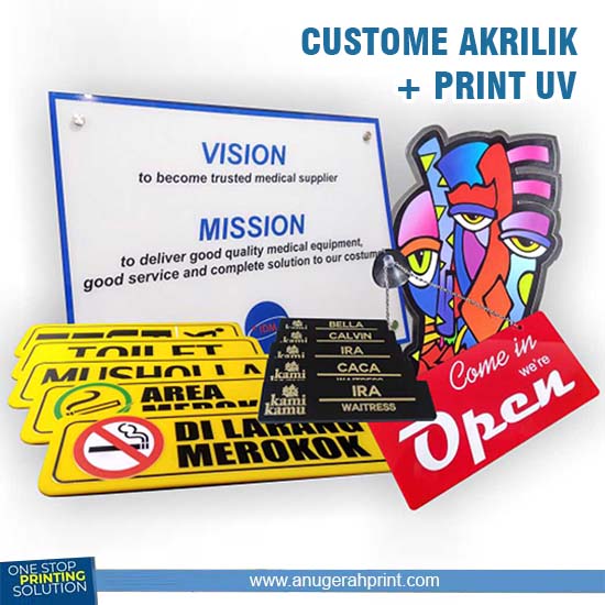 Cetak UV Print & Cutting Akrilik Bening_Pola