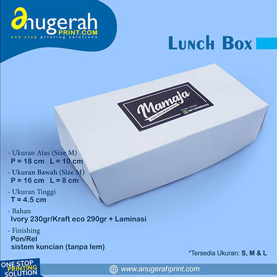 Lunch Box Kraft (Food Grade) Include Stiker