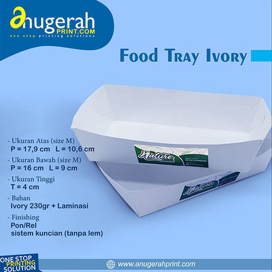 Food tray Ivory (Food Grade) Include Stiker