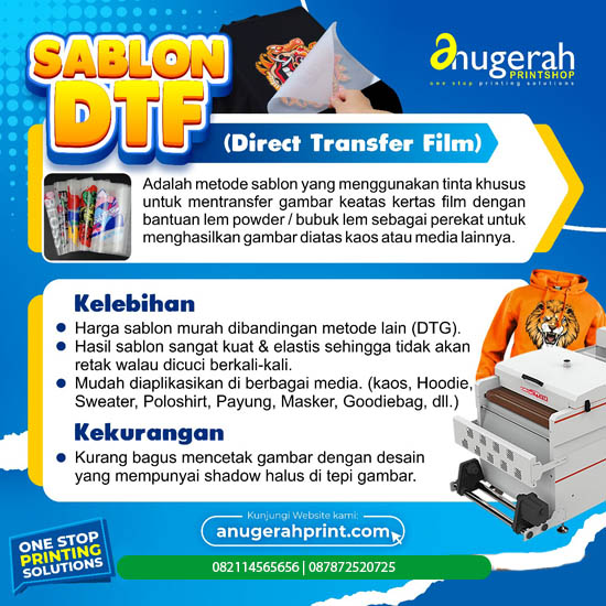 Sablon Kaos DTF + Logo (Uk. Maks. 10x14cm) Lengan Panjang 