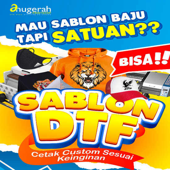 Sablon Kaos DTF + Logo (Uk. Maks. 10x14cm) Lengan Panjang 