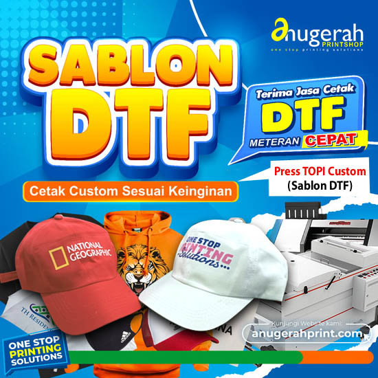 Topi Custome Sablon DTF