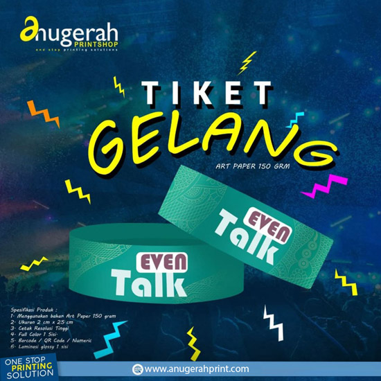 Tiket Gelang Kertas Art Paper (25x2cm)