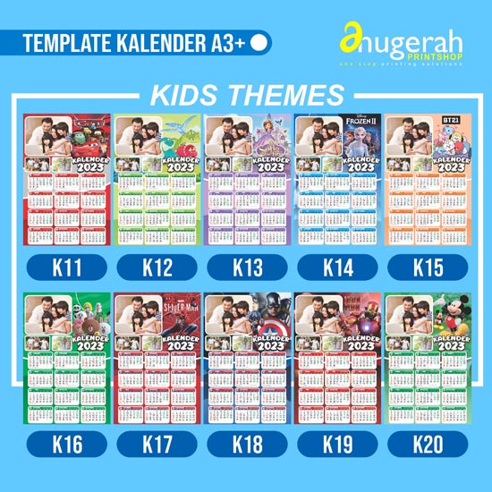 Cetak Kalender Dinding Tahun Baru 1 LBR + Laminating