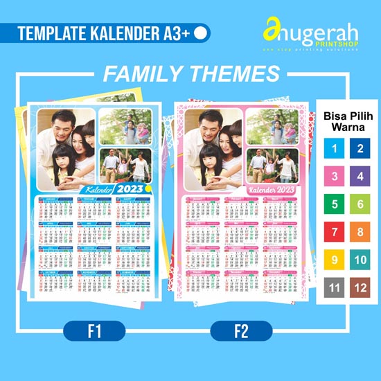 Cetak Kalender Dinding Tahun Baru 1 LBR + Laminating