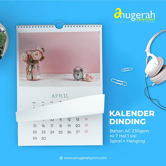 Kalender Dinding 7 Lembar + hanger_Tanpa Laminating