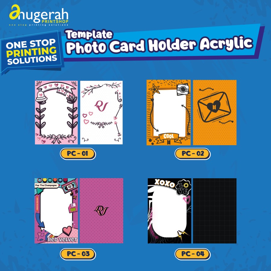 Cetak Akrilik Photocard Holder Clear / Photocard PC Holder Deco Custom