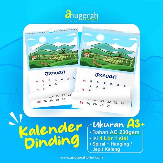 Kalender Dinding 4 Lbr Bahan ac230gsm_Non Laminasi