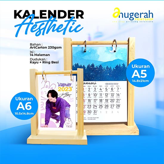 Kalender Meja Aesthetic Uk. A5