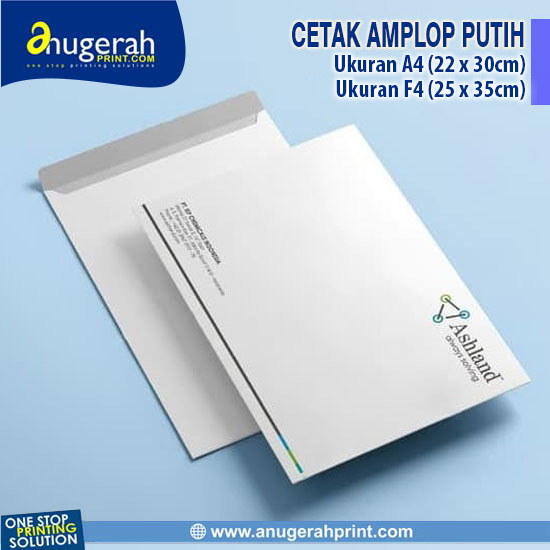 Cetak Amplop Putih Ukuran A4/F4_1 Pack