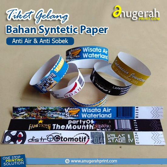 Tiket Gelang Bahan Syntetic paper (25x2cm)