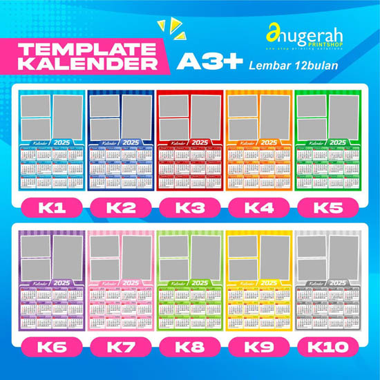 Kalender Dinding 1 Lbr Bahan ac260gsm
