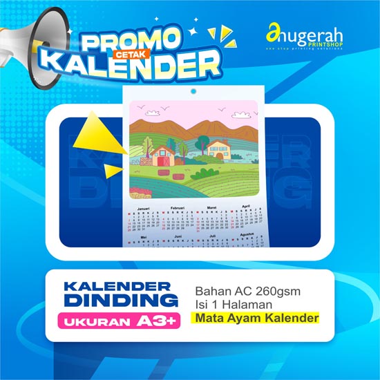 Kalender Dinding 1 Lbr Bahan ac260gsm
