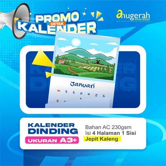 Kalender Dinding 4 Lbr Bahan ac230gsm_Non Laminasi