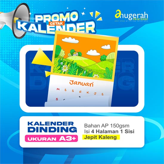 Kalender Dinding 4 Lbr Bahan ap150 gsm_Non Laminasi