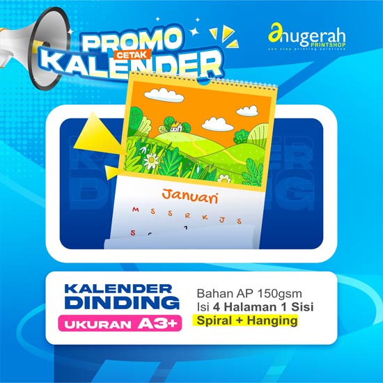 Kalender Dinding 4 Lbr Bahan ap150 gsm_Non Laminasi