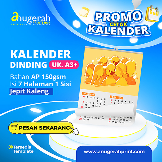 Kalender Dinding 7 Lbr Bahan ap150 gsm_Non Laminasi (Promo)
