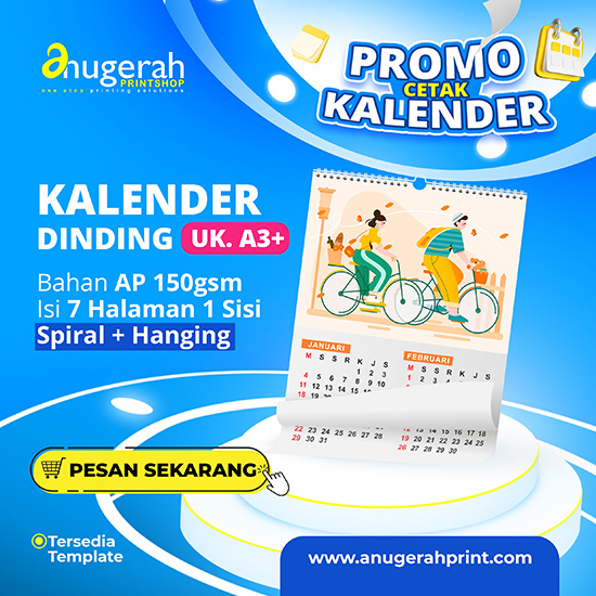 Kalender Dinding 7 Lbr Bahan ap150 gsm_Non Laminasi (Promo)