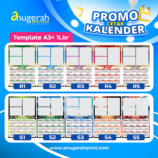 Kalender Dinding 1 Lbr Bahan ac260gsm (Promo)