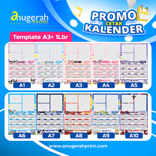 Kalender Dinding 1 Lbr Bahan ac260gsm (Promo)