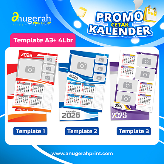 Kalender Dinding 4 Lbr Bahan ap150 gsm_Non Laminasi (Promo)