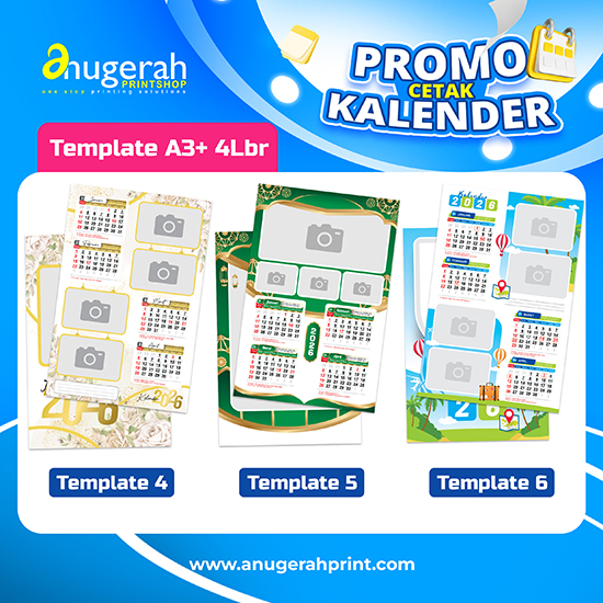 Kalender Dinding 4 Lbr Bahan ap150 gsm_Non Laminasi (Promo)