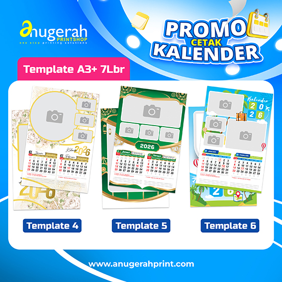 Kalender Dinding 7 Lbr Bahan ac230gsm_Non Laminasi (Promo)