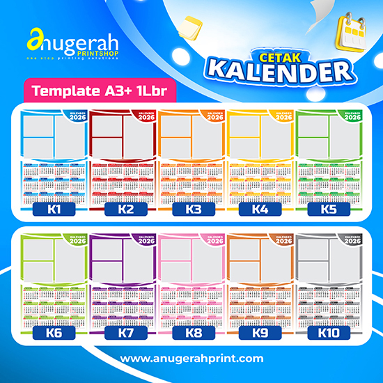 Kalender Dinding 1 Lbr Bahan ac260gsm