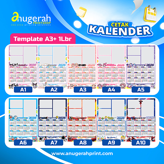 Kalender Dinding 1 Lbr Bahan ac260gsm