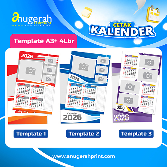 Kalender Dinding 4 Lbr Bahan ac230gsm_Non Laminasi