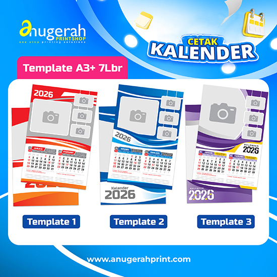 Kalender Dinding 7 Lbr Bahan ac230gsm_Non Laminasi