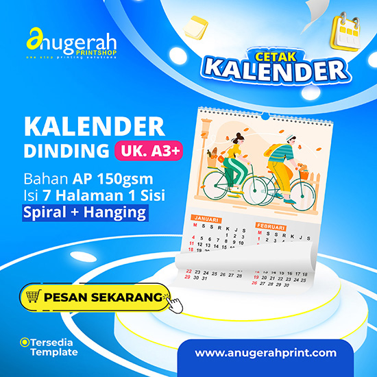 Kalender Dinding 7 Lbr Bahan ap150 gsm_Non Laminasi