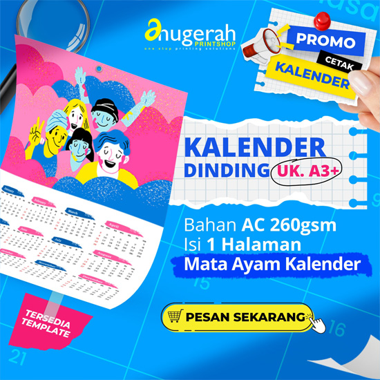 Kalender Dinding 1 Lbr Bahan ac260gsm (Promo)