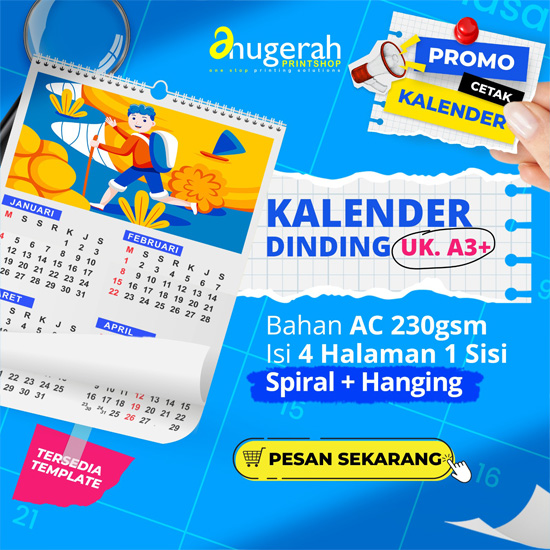 Kalender Dinding 4 Lbr Bahan ac230gsm_Non Laminasi (Promo)