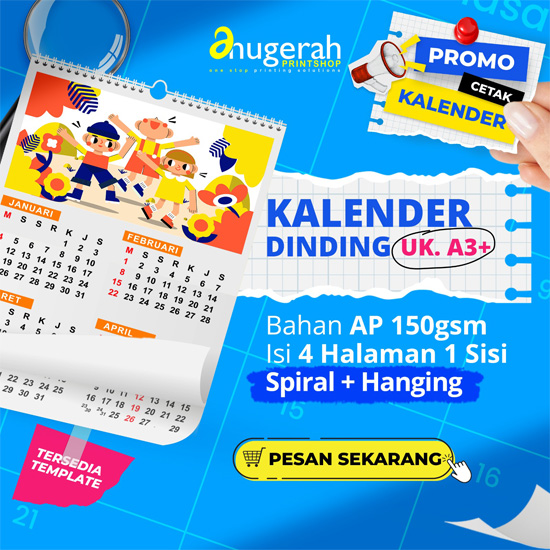 Kalender Dinding 4 Lbr Bahan ap150 gsm_Non Laminasi (Promo)