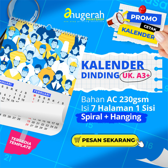 Kalender Dinding 7 Lbr Bahan ac230gsm_Non Laminasi (Promo)