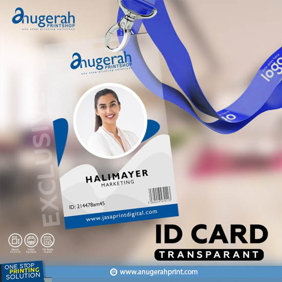Id Card Karyawan Transparan CMYK + White 1 sisi