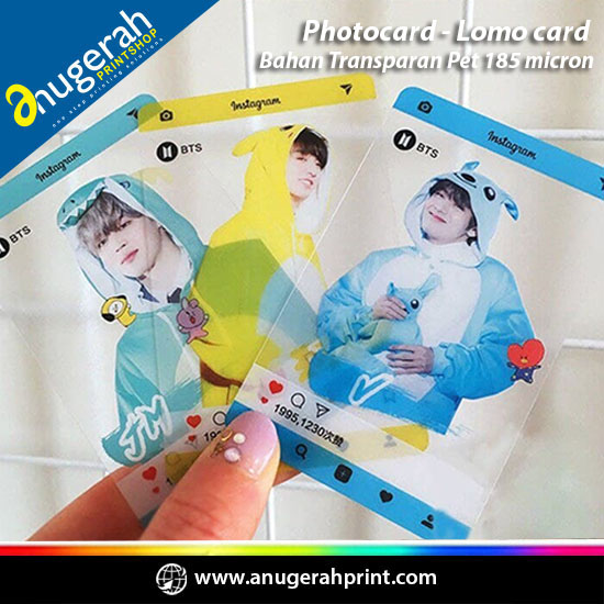 Photocard - Lomo card Bahan Transparan Pet 185 micron