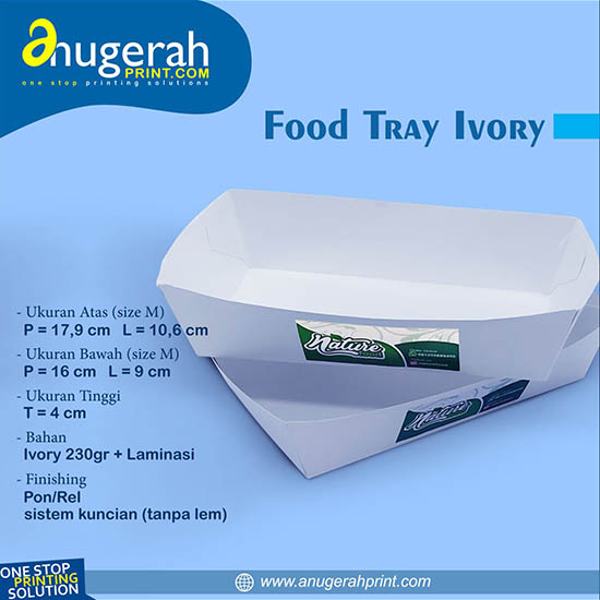 Food tray Ivory  (Food Grade) Include Stiker