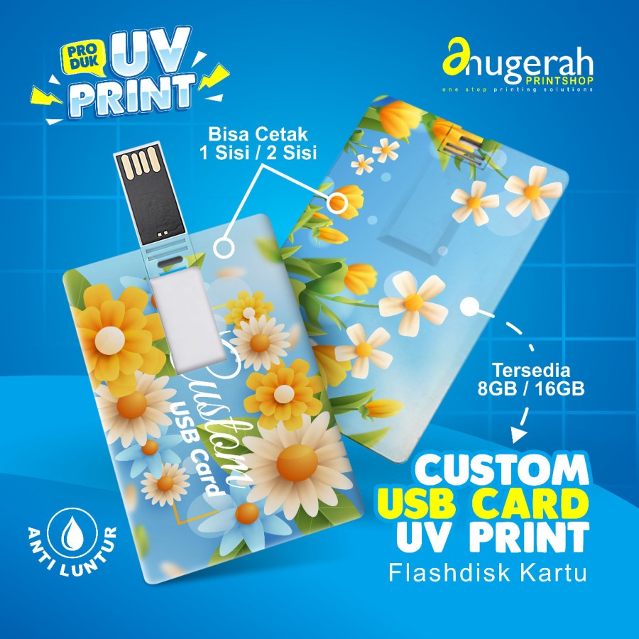 Cetak Flashdisk Kartu/USB UV Print Custome