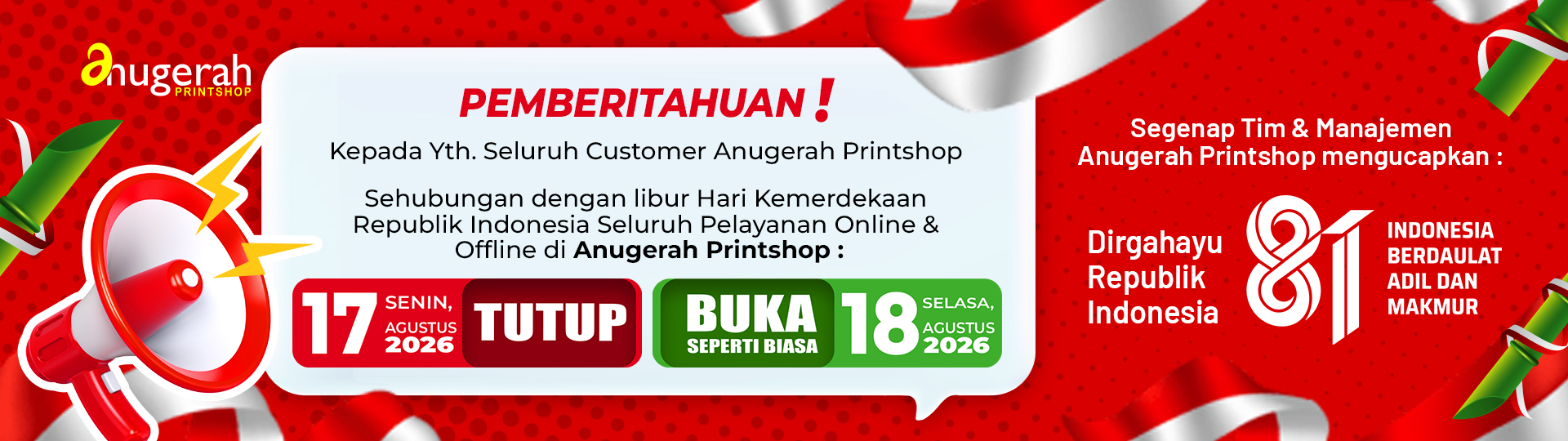 PEMBERITAHUAN LIBUR 17 an